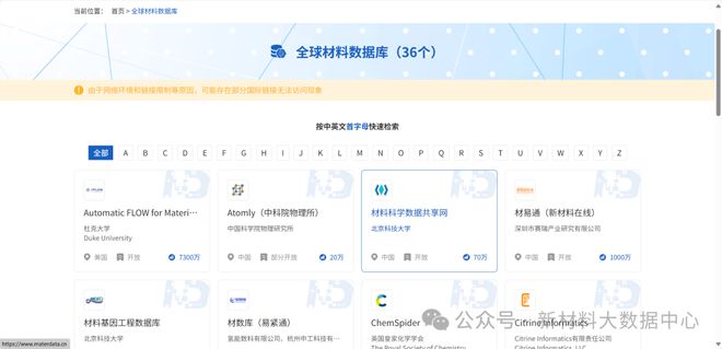 新材料大数据中心统一服务门户完美体育网站（测试版）上线公开征求意见(图2)
